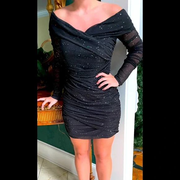 knee length dresses for ladies Short Sleeve Knee-Length Semi-Formal Dress 8774 Black / XSmall